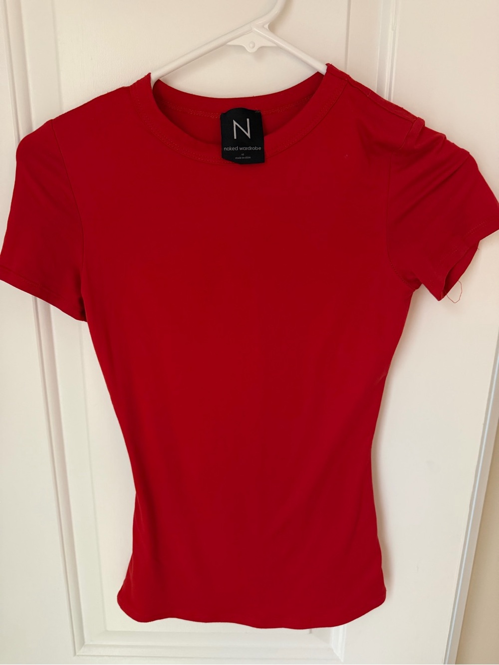 naked wardrobe Bold Red Short Sleeve Crewneck Tee
